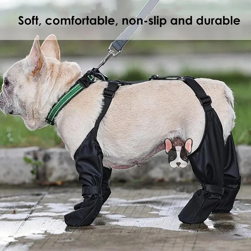 Adjustable Waterproof Dog Shoes for Outdoor Walks | Breathable Pet Boots for French Bulldogs & More