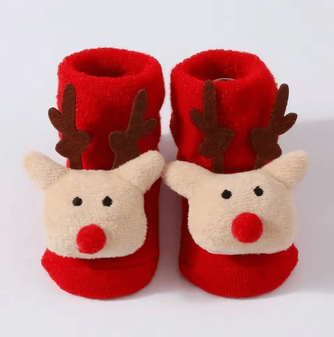CozySnow Christmas Baby Socks Warm Knitted Snowman and Deer Mid Socks