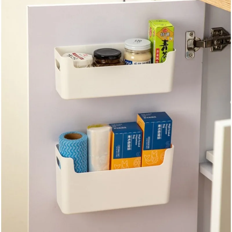 Non Perforated Cling Film Rack, Inside Cabinet Wall Shelf, Spice Rack, Dish Drying Rack, Cabinet Door Organiser, Kitchen