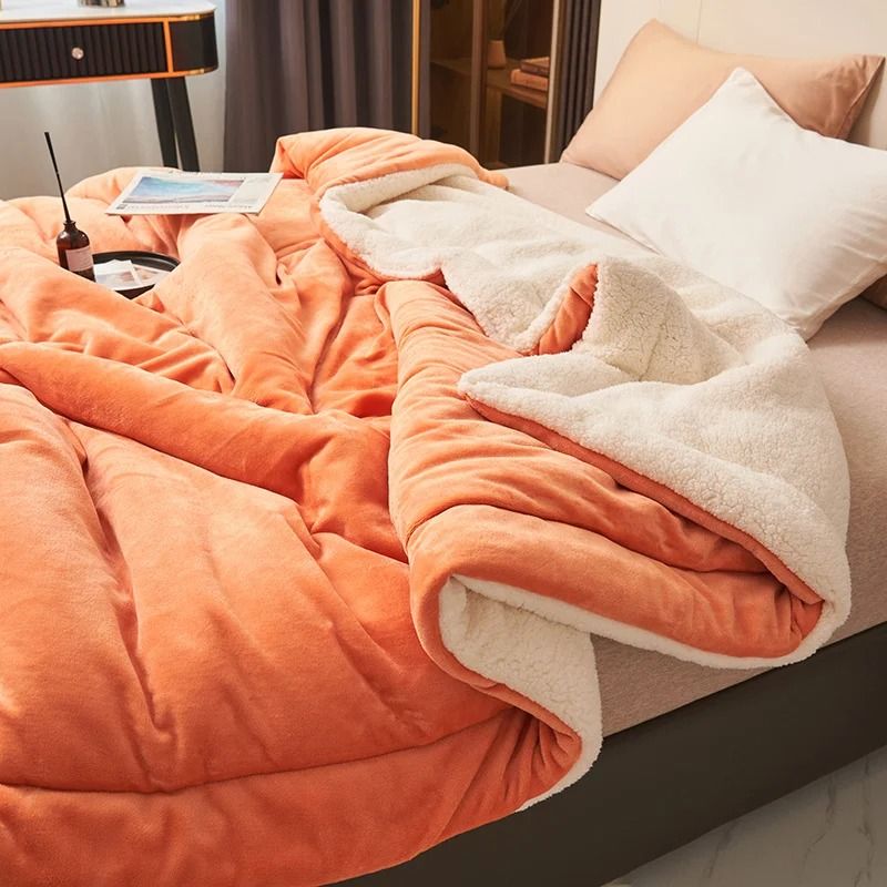 Super Soft Imitation Lambswool Blanket High Quality Milk Fleece Sofa Blanket