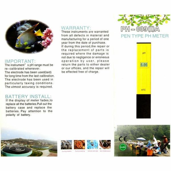 LCD Tester Pocket Hydroponics, Digital Electric PH Meter, Aquarium Water Test Pen