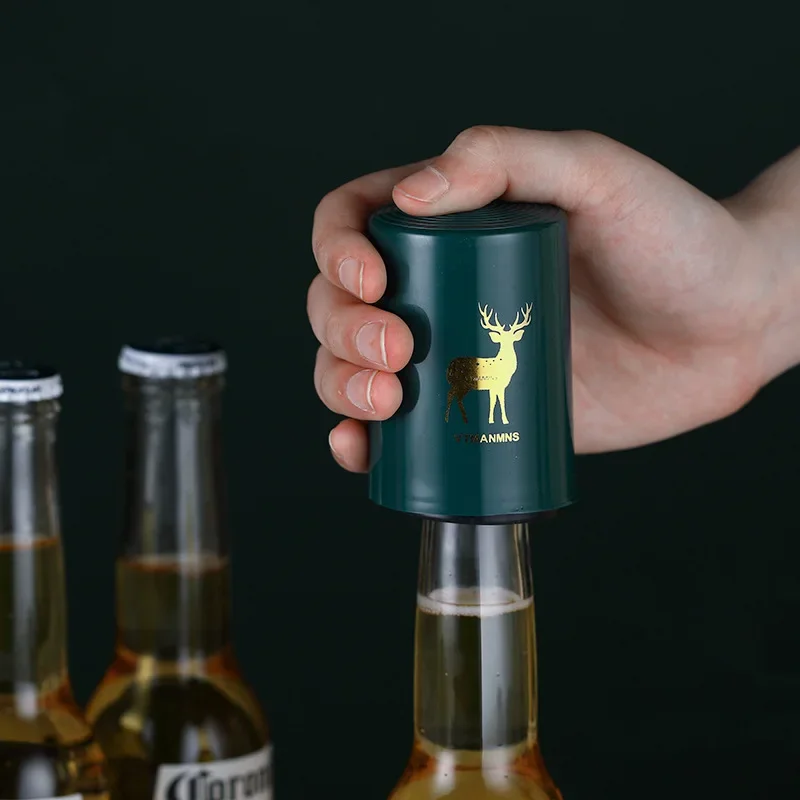 Magnetic Automatic Beer Bottle Opener, Stainless Steel Kitchen Tool, Portable Bar Accessory