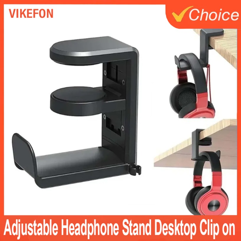 Adjustable Rotating Gaming Headphone Stand & Table Clip Hook