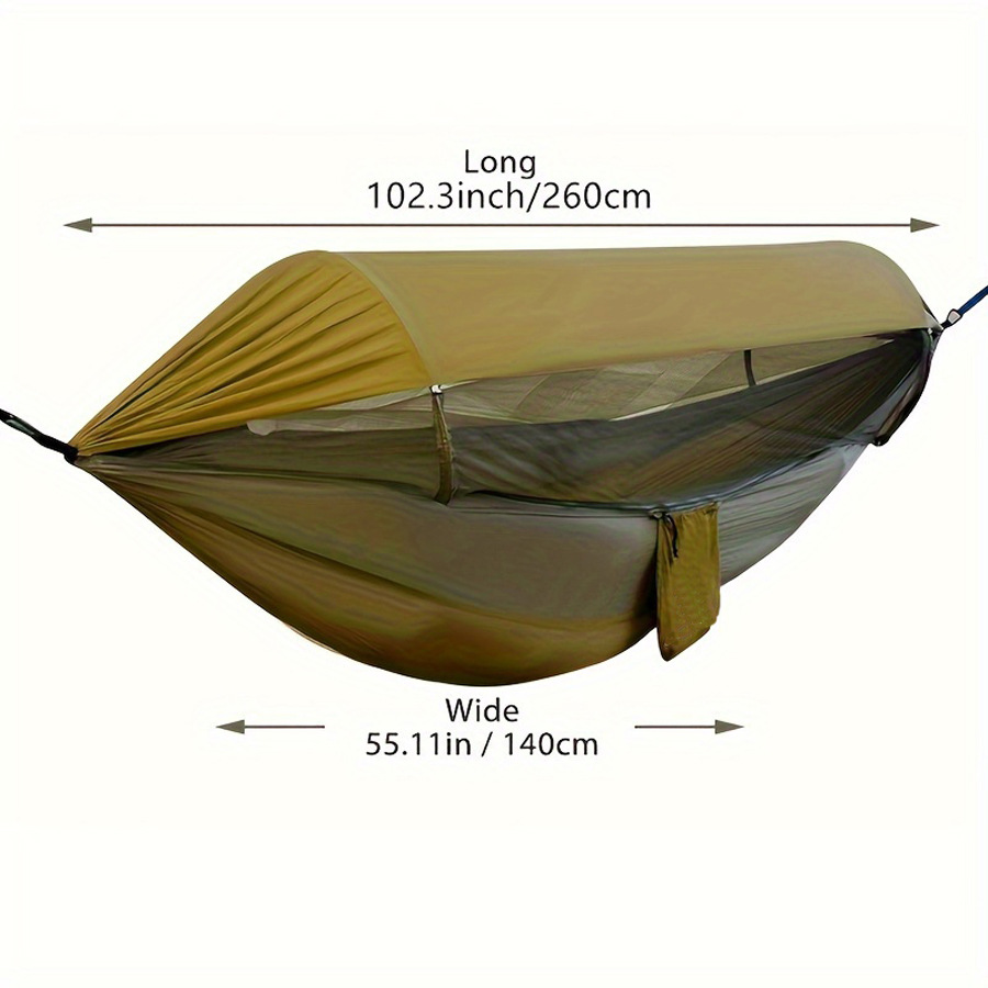 Quick Release Double Camping Hammock with Mosquito Net and Rain Fly