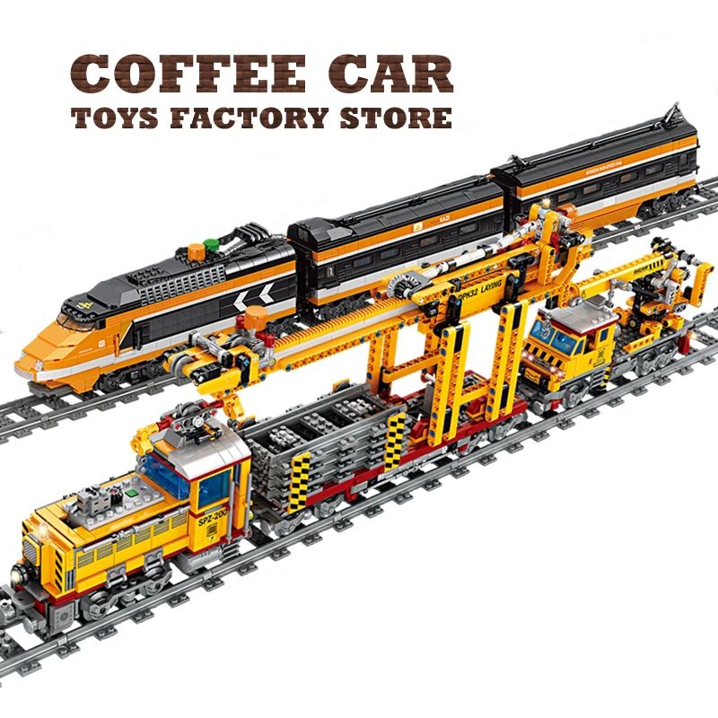 Technical City Power MOC Train Bricks Set with Railway Track and Locomotive