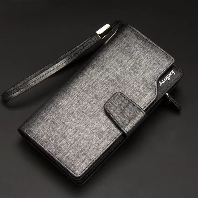 Baellerry Long Men's Wallet – Large Capacity PU Leather Zipper Purse & Card Holder