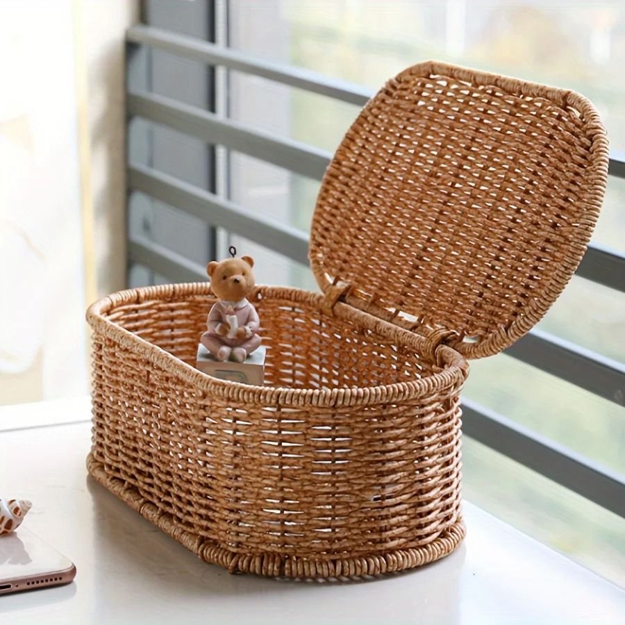 Bohemian Rattan Style Woven Storage Basket