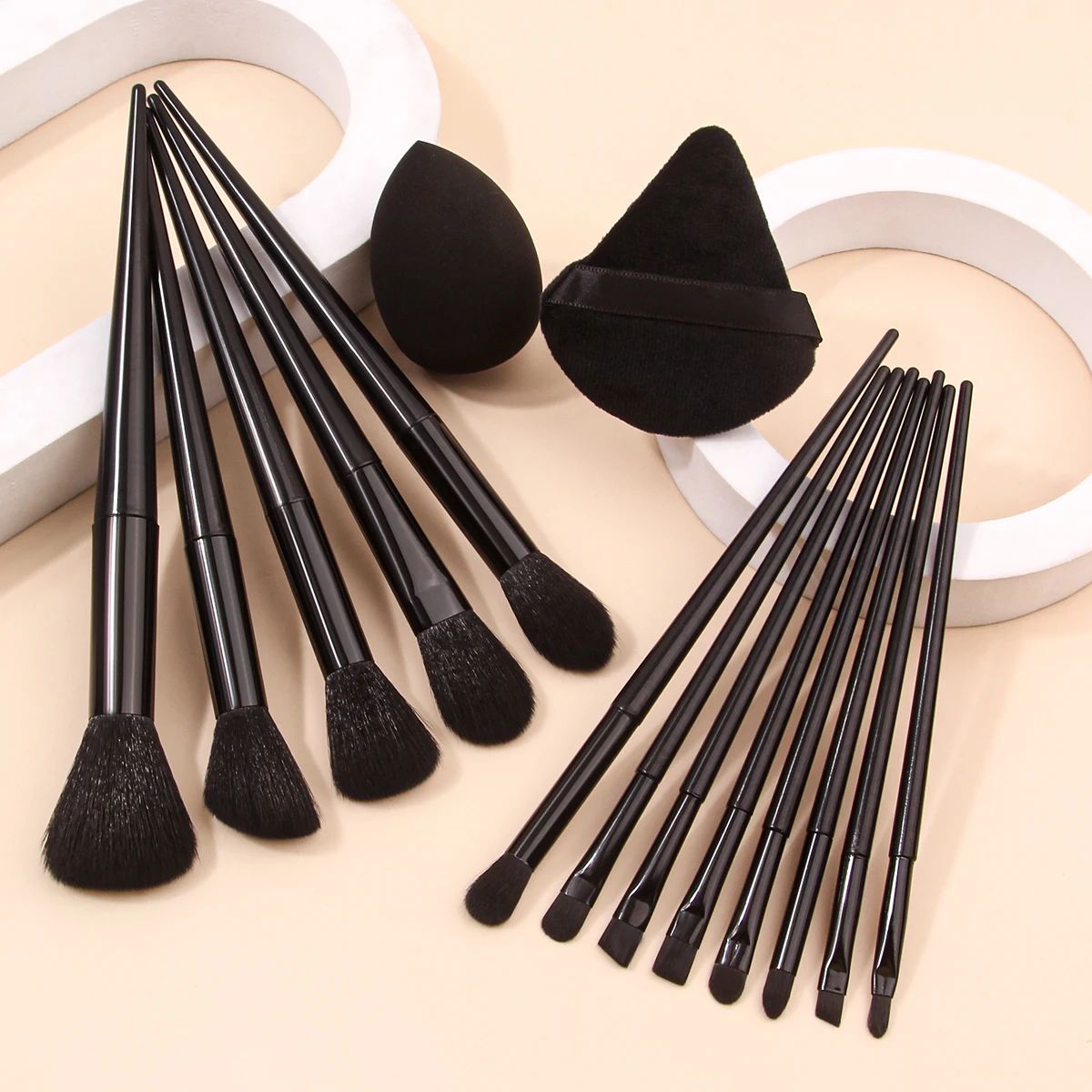 13 Piece Professional Makeup Brush Set with Sponges for Complete Flawless Application