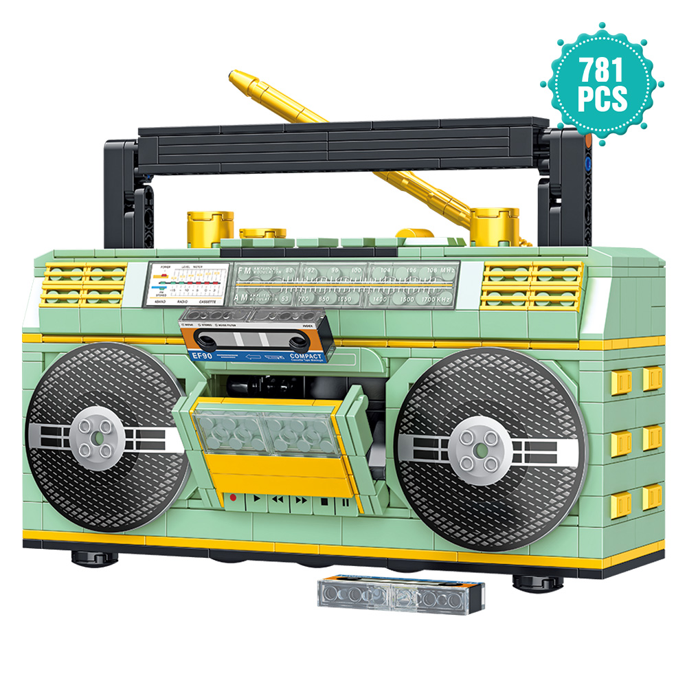 Vintage Music Player Display Kit, Creative Gift Toys for Adults, Classic Series Building Blocks Set