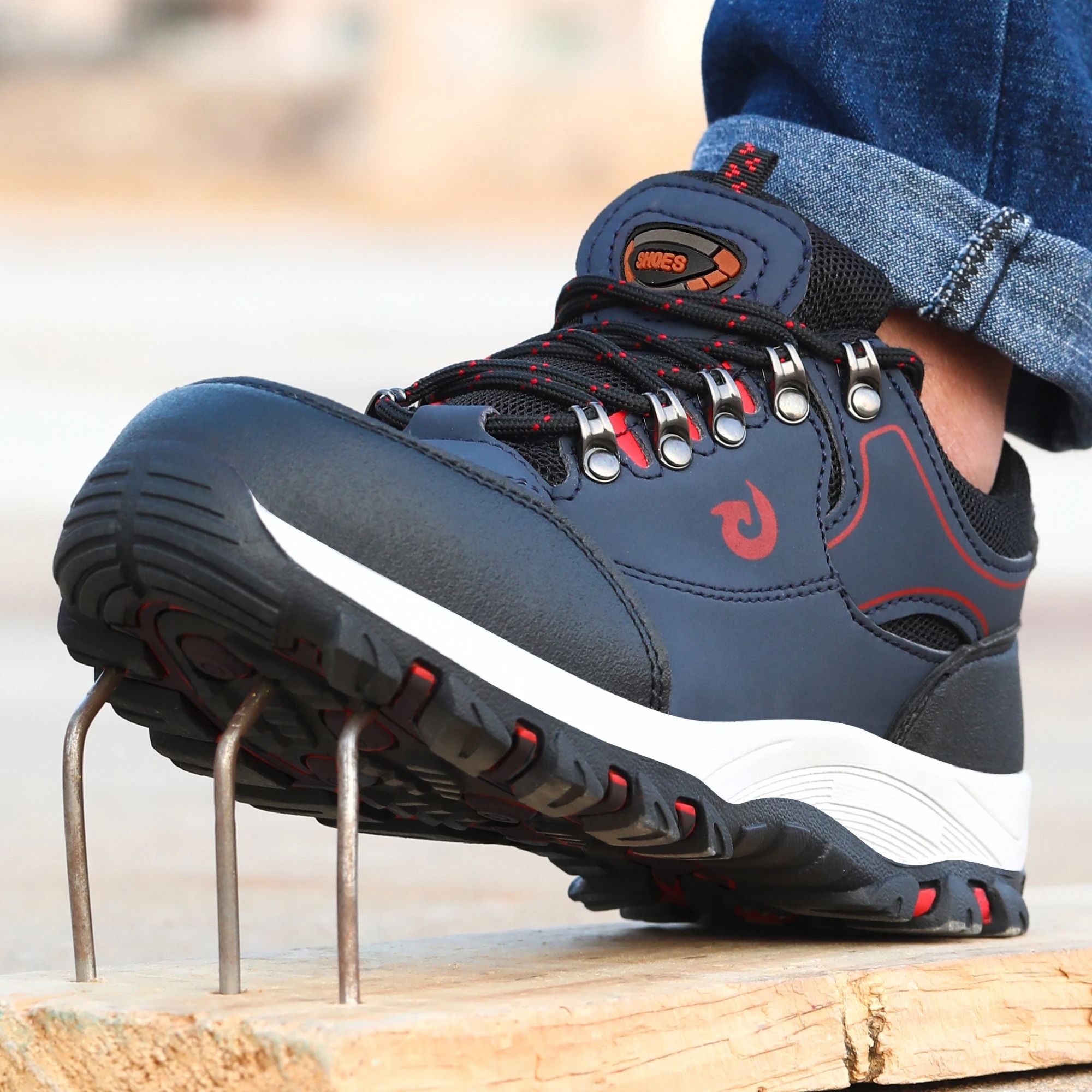 Mens Steel Toe Work Shoes with Puncture Resistant Protection