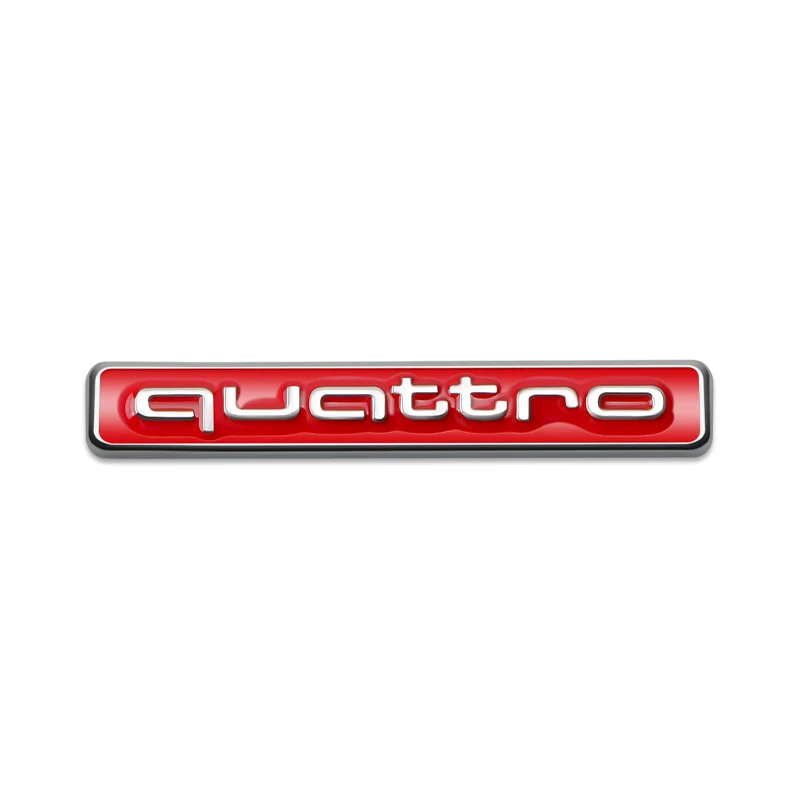 Quattro Logo Metal, Front Grill Badge, Car Emblem Sticker Decals