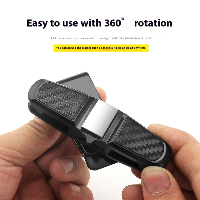 Multi-functional Automobile Eyeglass Storage Clip with Bidirectional Rotation