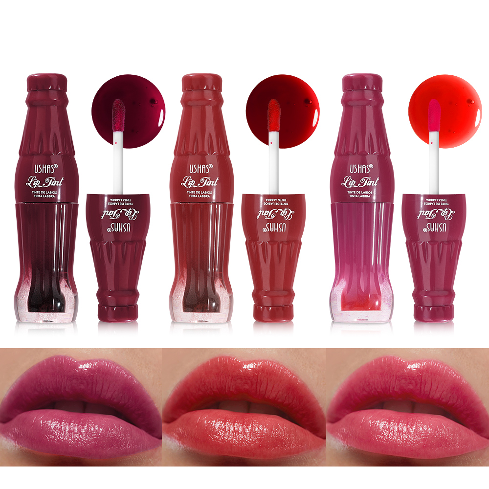 Lip Tint, Waterproof, High Pigment, Dual-Purpose Lip Gloss for Lips and Cheeks, Coke Bottle Appearance