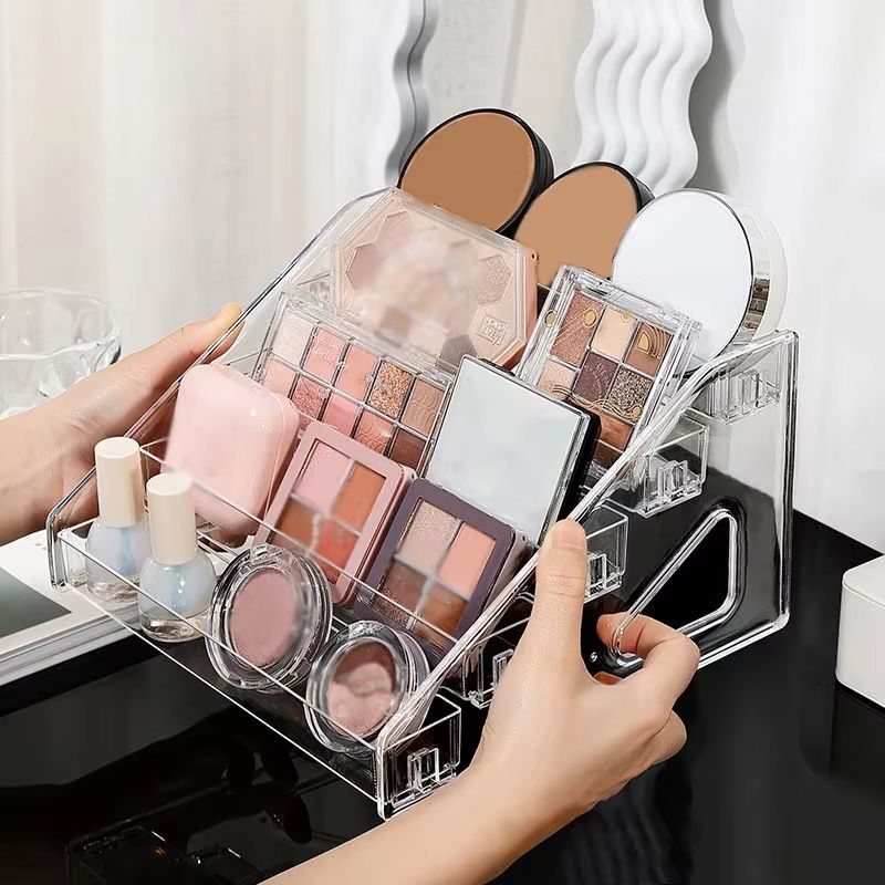 Acrylic Anime Badge Display Organizer Ladder Shelf Transparent Desktop Rack