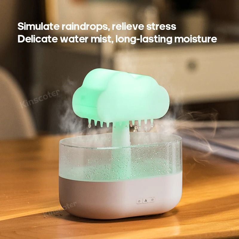 Zen Rain Cloud Aroma Diffuser And Air Humidifier With Raindrop Effect