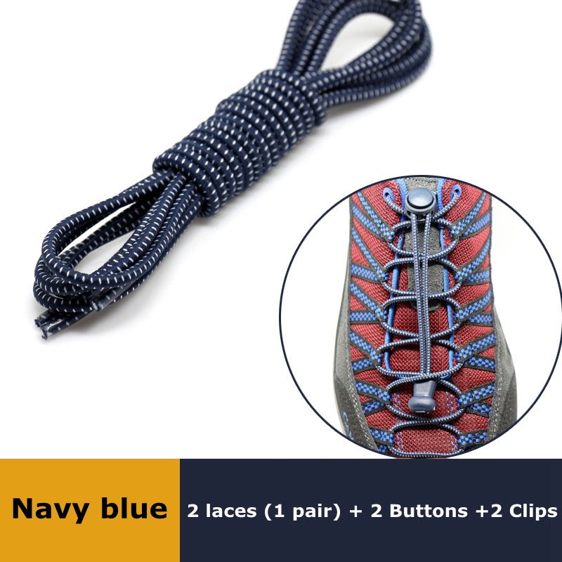 Elastic No Tie Shoelaces, Quick Rubber, Sneakers, Lazy Laces, Round Shoestrings, Stretching Lock