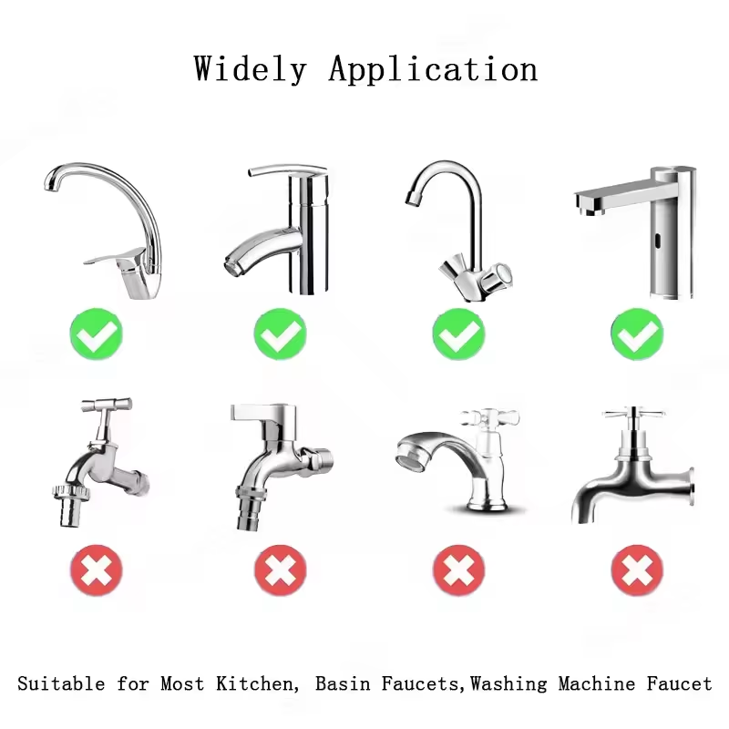 Rotating Faucet Extender with Dual Spray Stainless Steel Sink Attachment