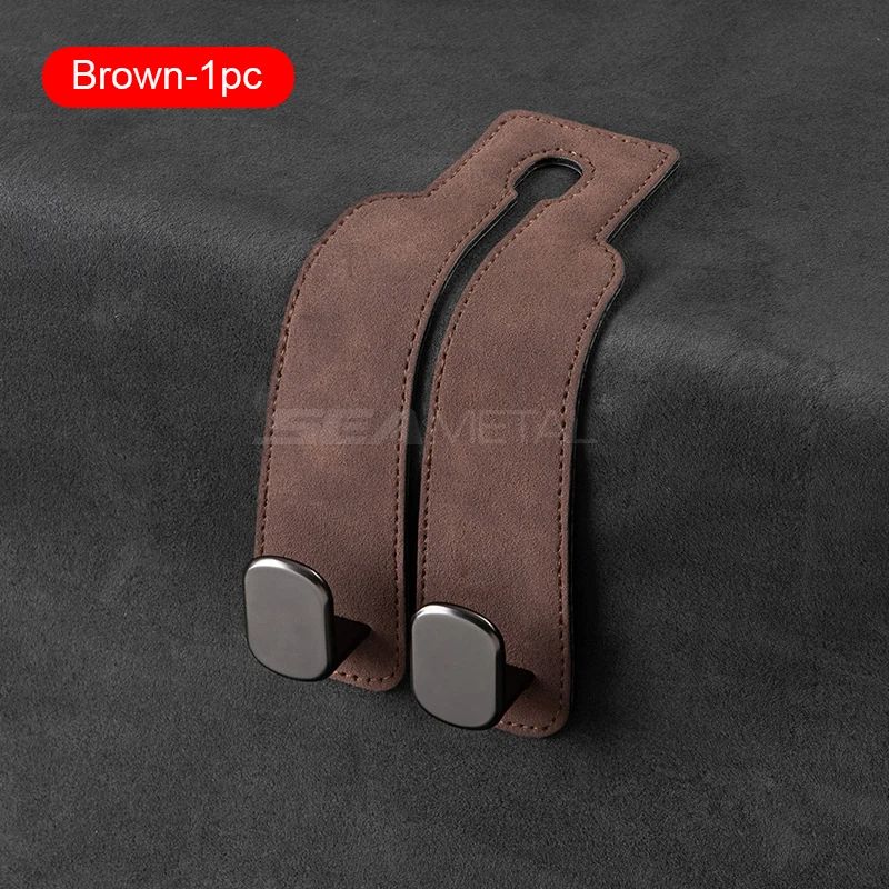 SEAMETAL Car Headrest Hook Premium Suede Alloy, Dual Rear Seat Hanging Hanger, Universal Car Hook Phone Holder