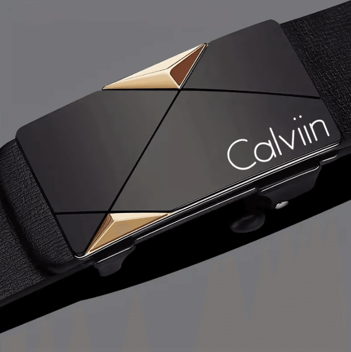 Mens PU Leather Belt Automatic Buckle 47 Inch Adjustable Dress and Casual Belt
