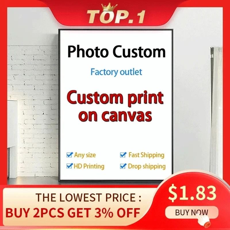 Custom Canvas Print Personalized Photo Wall Art Large HD Poster