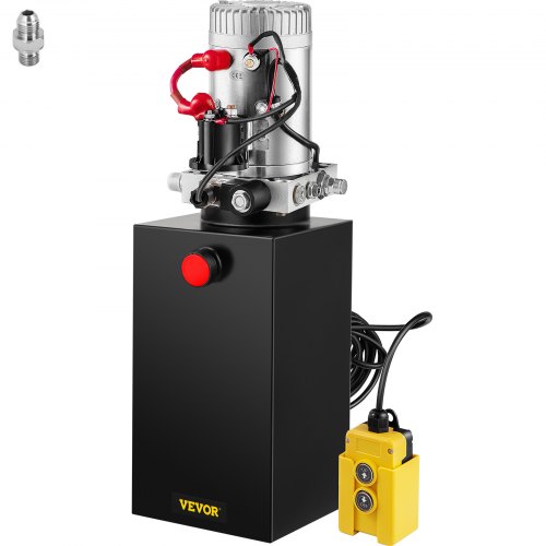 Hydraulic Power Unit, DC Single Acting Hydraulic Pump with Steel Reservoir & Connector for Dump Trailer Car Lifting