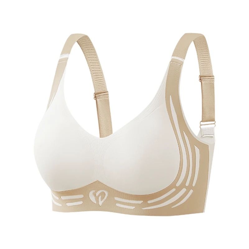 Plus Size Seamless Double Support Push Up Bra Padded Fixed Cup
