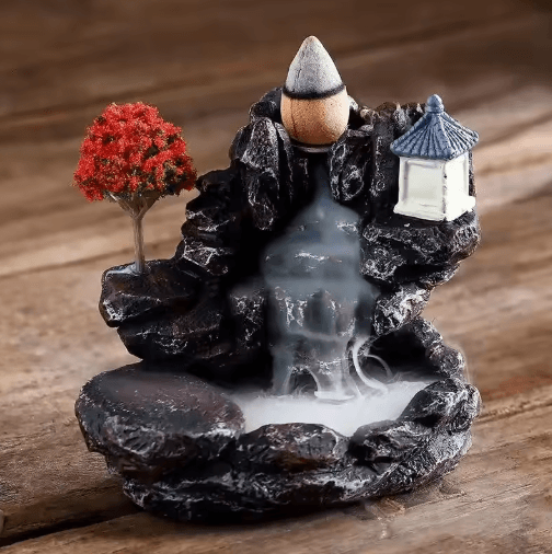 Backflow Incense Burner Waterfall – Aromatherapy Holder with Incense Cones Set