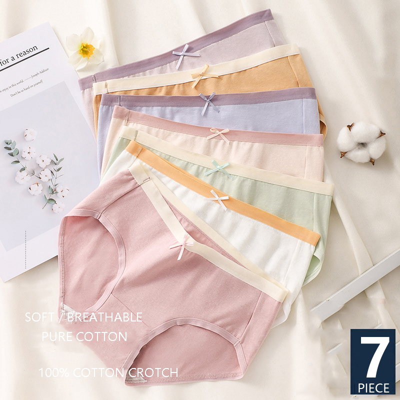 Women Cotton Underwear Sexy Panty with Cute Bow
