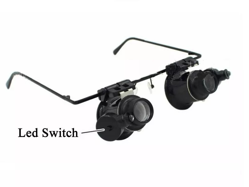 20X Magnifying magnifier glasses magnification jeweler watch repair LED light NEW