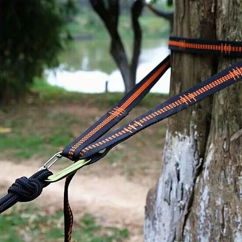 Heavy-Duty Hammock Straps Set – 2PCS Reinforced Polyester with 5 Metal Rings for Outdoor Camping