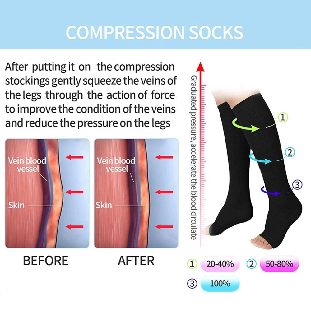 Toeless Compression Socks Medical Support for Varicose Veins