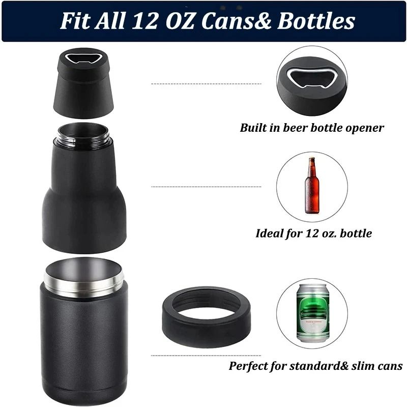 3 in 1 Stainless Steel Insulated Can and Bottle Holder