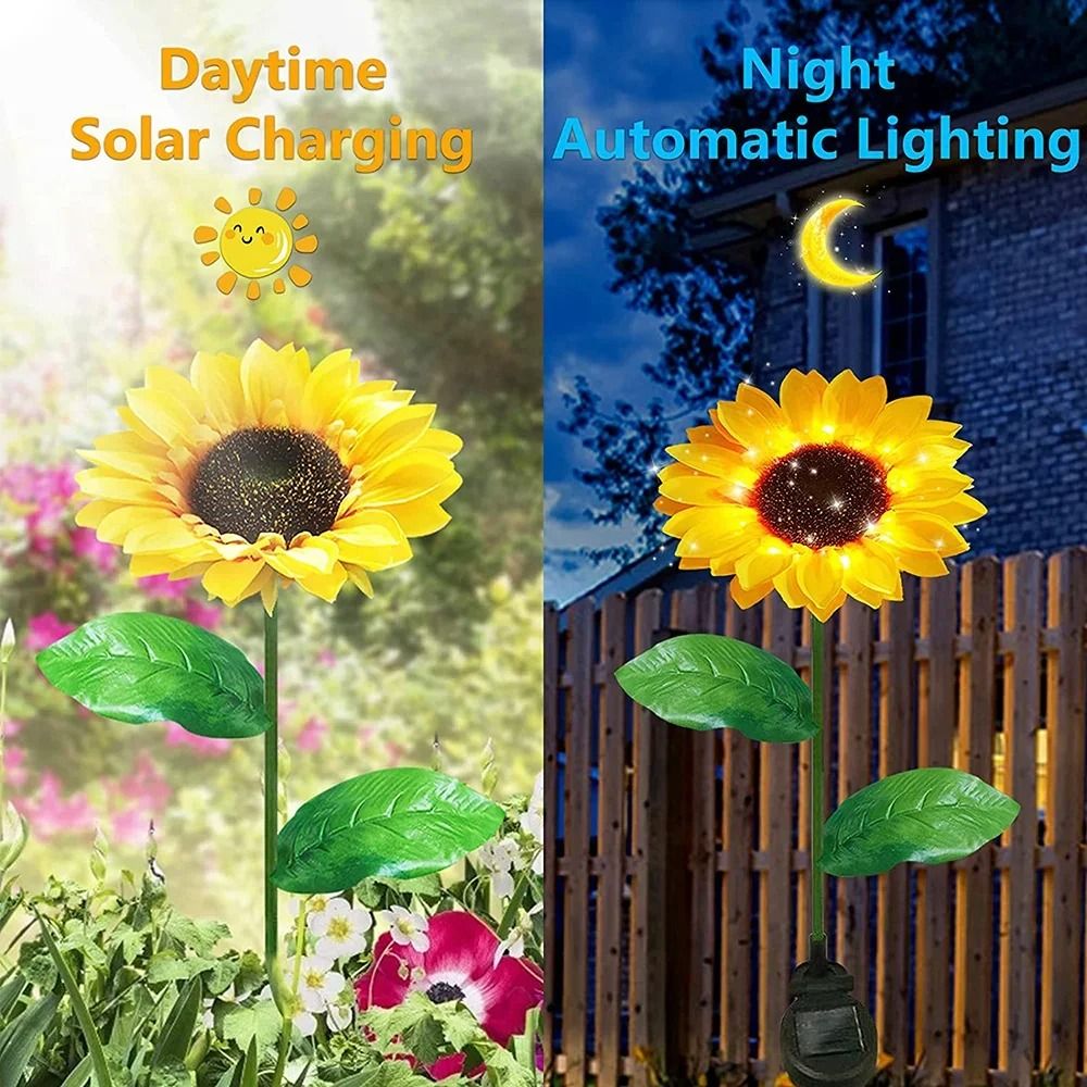 Simulated Solar Sunflower Smart Garden Light Waterproof LED