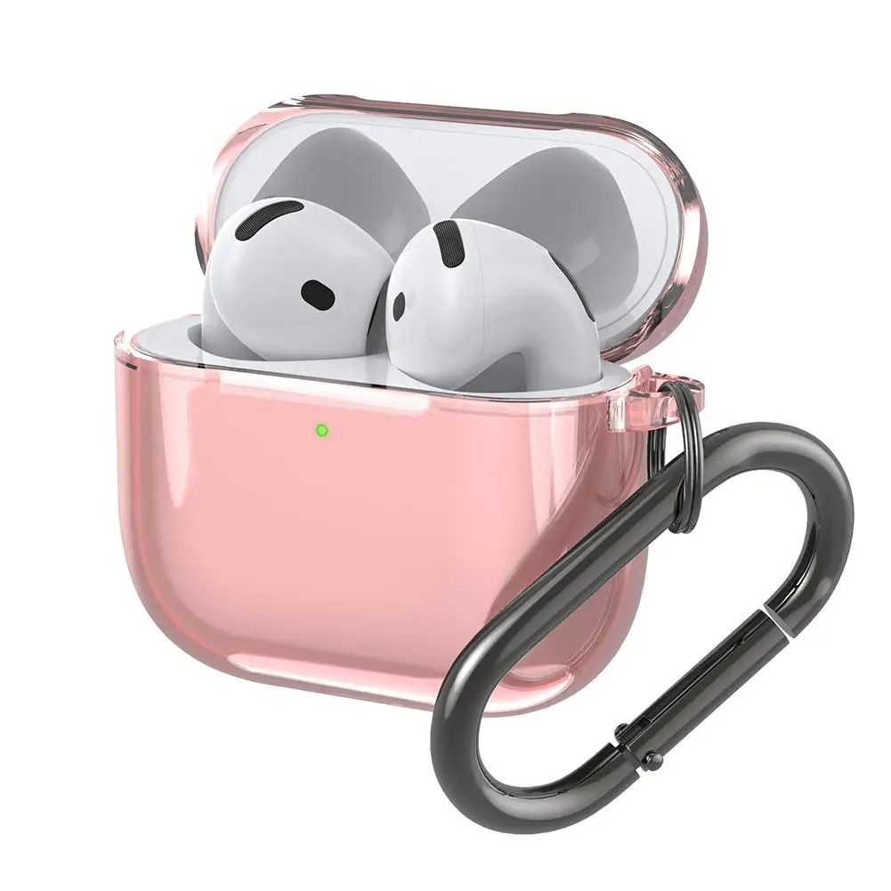 Transparent AirPods 4 Case Shockproof TPU Silicone Cover with Keychain