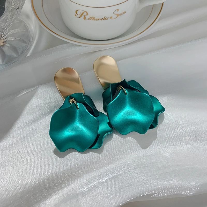 Colorful Petal Tassel Earrings