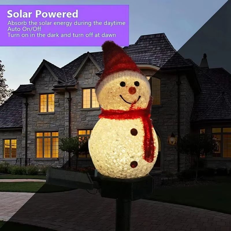 LED Snowman Solar Garden Stake Lights for Outdoor Christmas Pathway Decoration