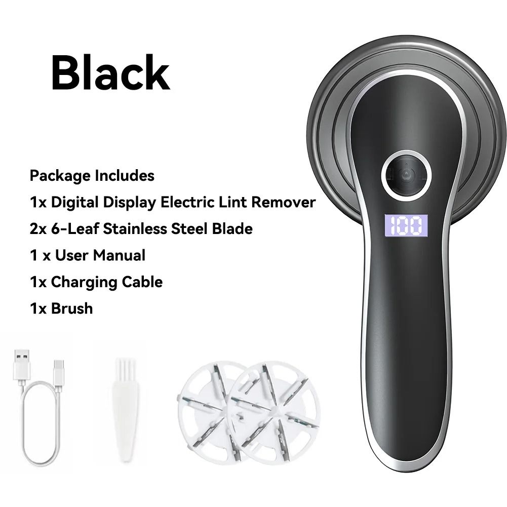 Digital Display Fabric Shaver – Professional Rechargeable Lint & Pill Remover