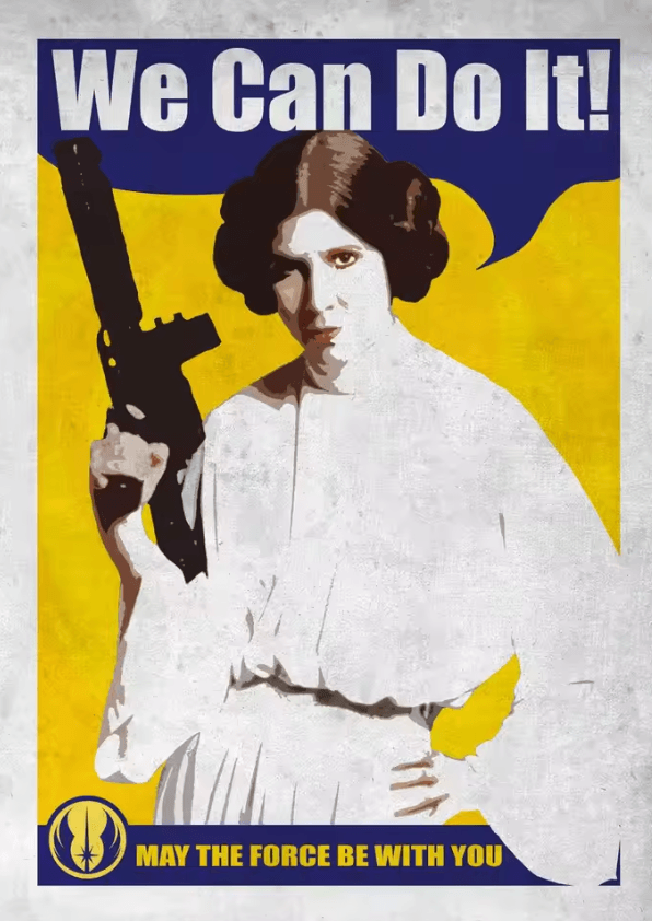 Galactic Propaganda Tatooine Canvas Poster – Retro Space Movie Wall Art
