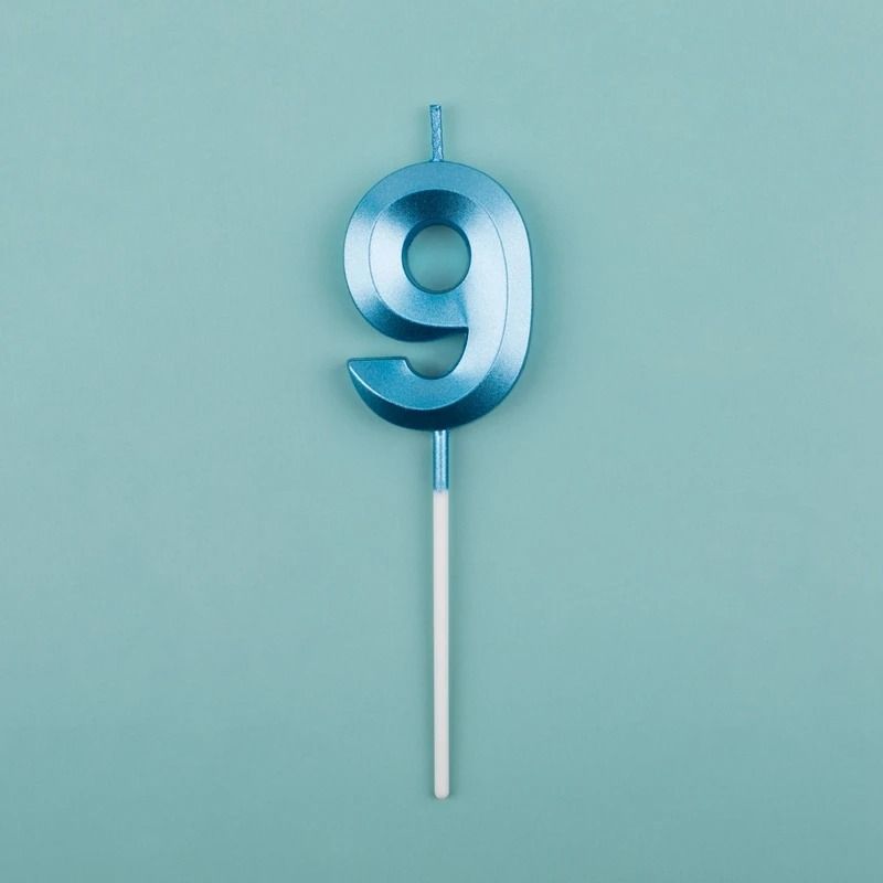 3D Metallic Digital Birthday Candle