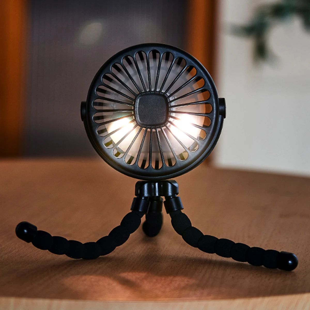 Octopus Handheld Fan – Rechargeable Mini Fan with Night Light & 4-Mode Stand/Hang Design