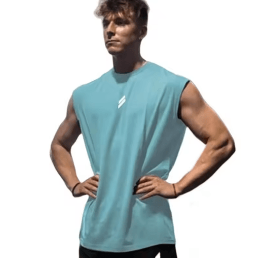 Mens Breathable Mesh Tank Top Quick Dry Sleeveless Fitness Shirt