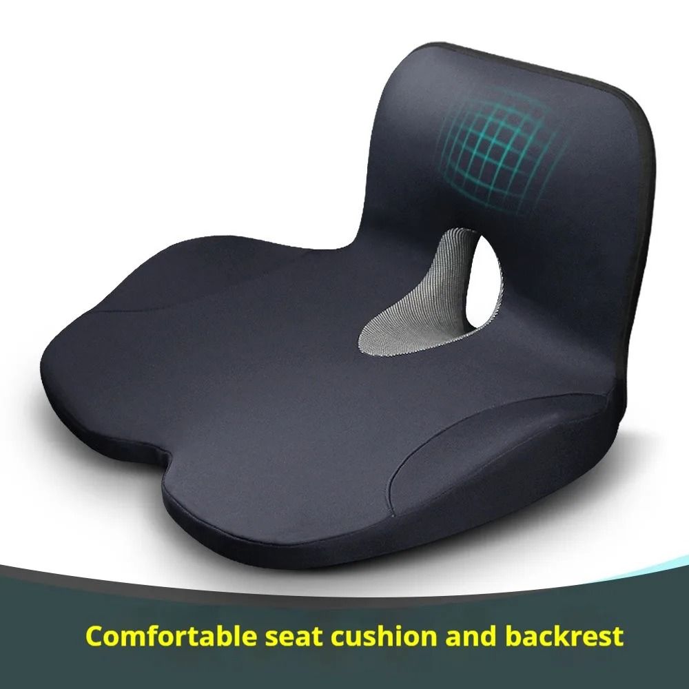 L-Shaped Integrated Office Chair Cushion | Total Memory Foam Hip & Waist Support