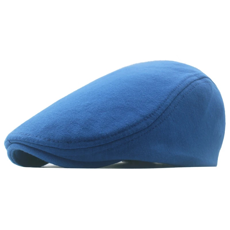 Cotton Newsboy Caps: Autumn Winter Beret for Men - Retro Solid Peaked Hat with Elasticity & Protection