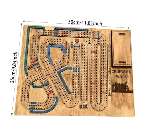 Classic Traditional Wooden Cribbage Board Game Set