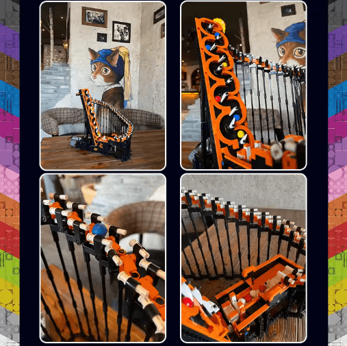 MOC Technical Building Blocks GBC Harp Track – Mechanical Transmission Ball Lift Brick Set