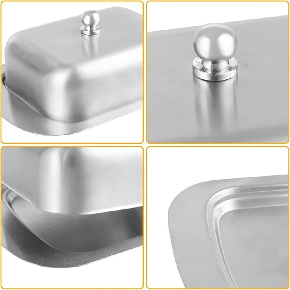 Stainless Steel Butter Dish with Easy-Grip Lid
