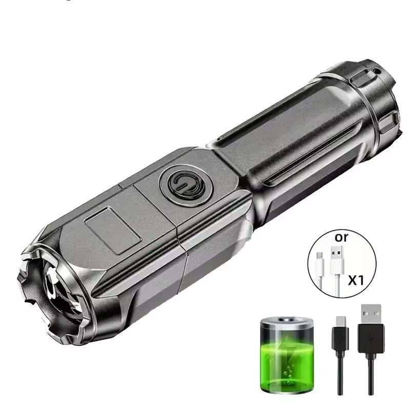 Rechargeable Waterproof Tactical LED Flashlight with Zoom