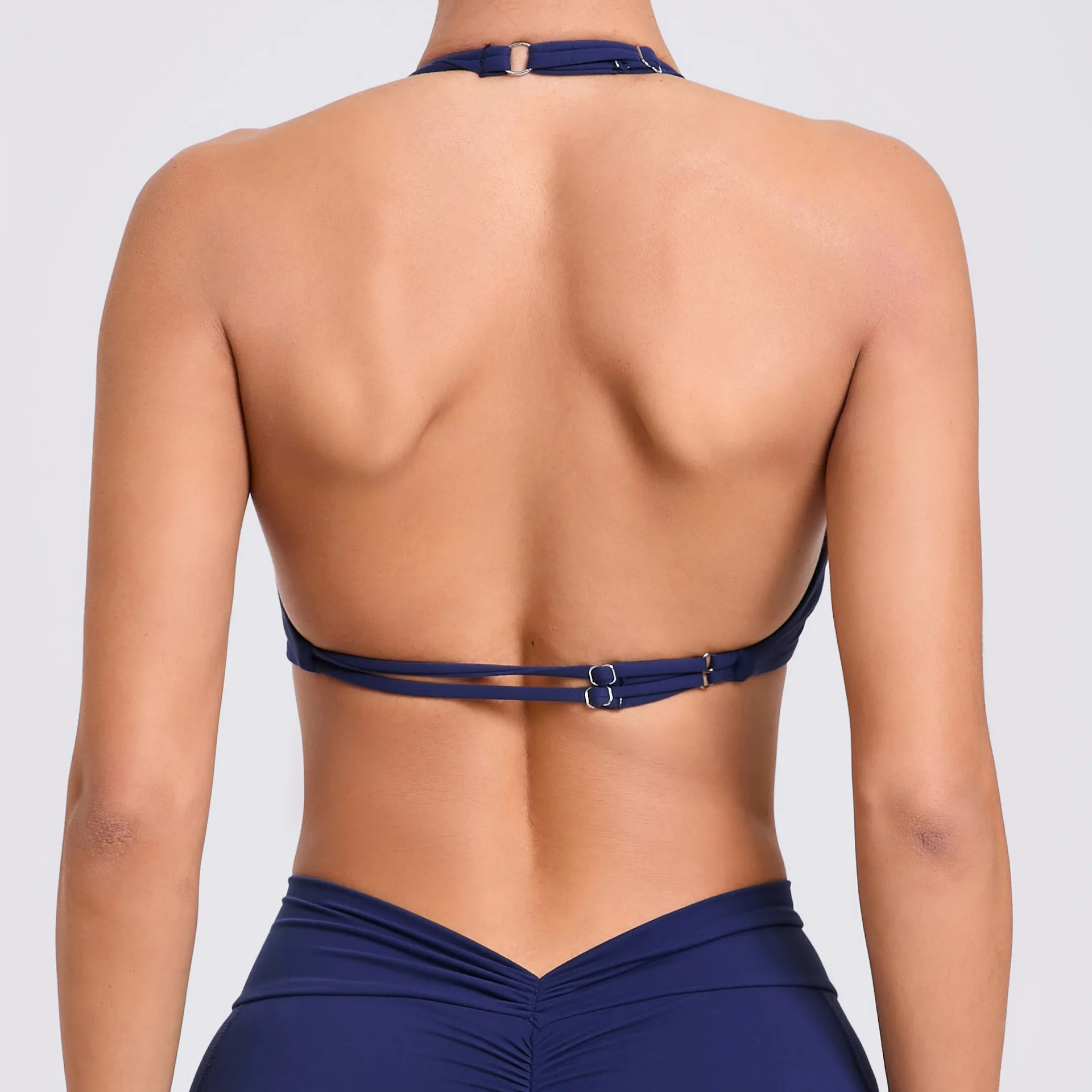 Butterfly Sports Crop Tops Front Pleated, Adjustable Straps Women Yoga Bras, Gym Fitness Bra Padded Workout Running Top