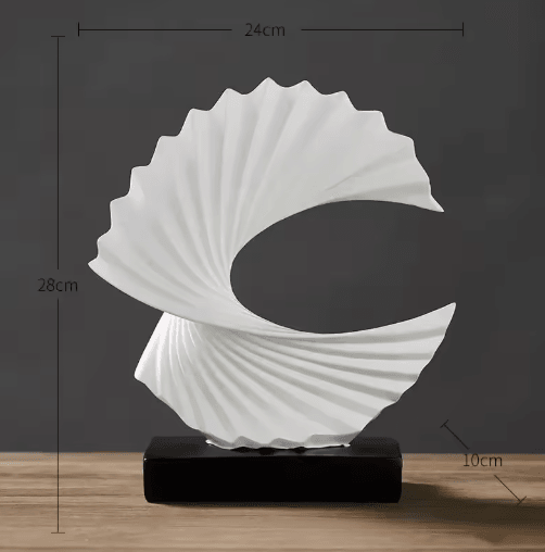Modern Abstract Resin Sculpture – Golden Art Statue for Living Room and Office Decor