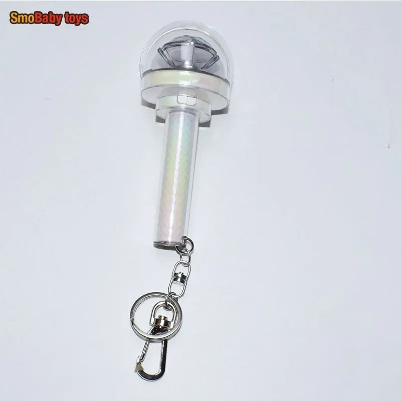 Kpop Mini Light Stick Keychain with Battery Powered Creative Light Up Keyring Gift
